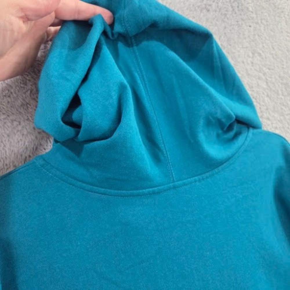 Roamans Fleece Zip Front Hoodie Tunic Women's 5X Teal Plus Size Long Sleeve - Picture 9 of 9